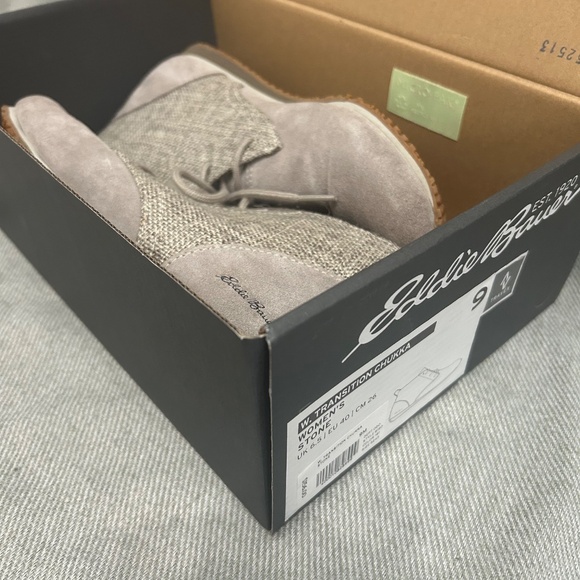 EDDIE BAUER Grey-Taupe Oxfords W BOX - Picture 7 of 8